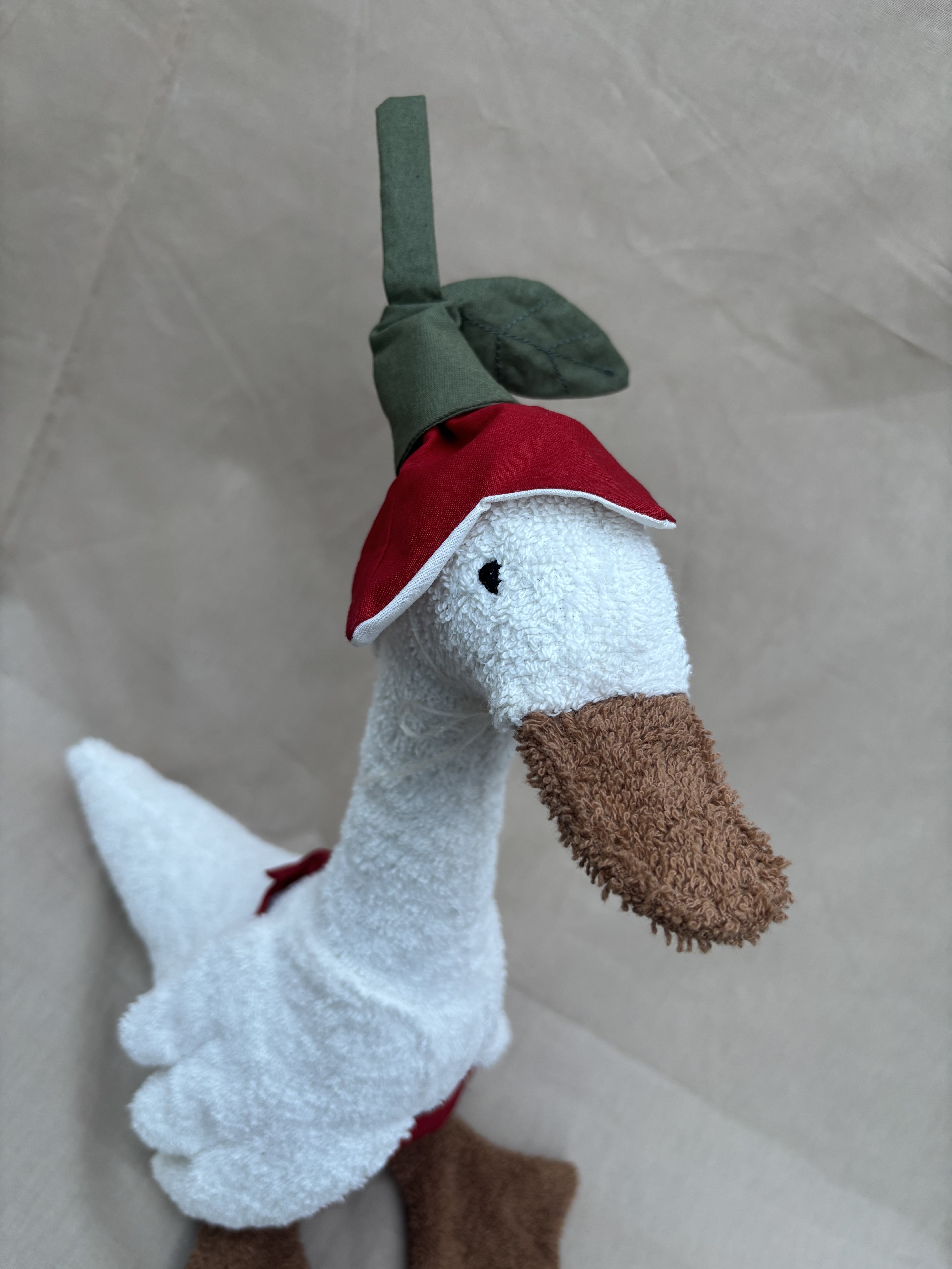 თეთრი იხვი წითელი ქუდით