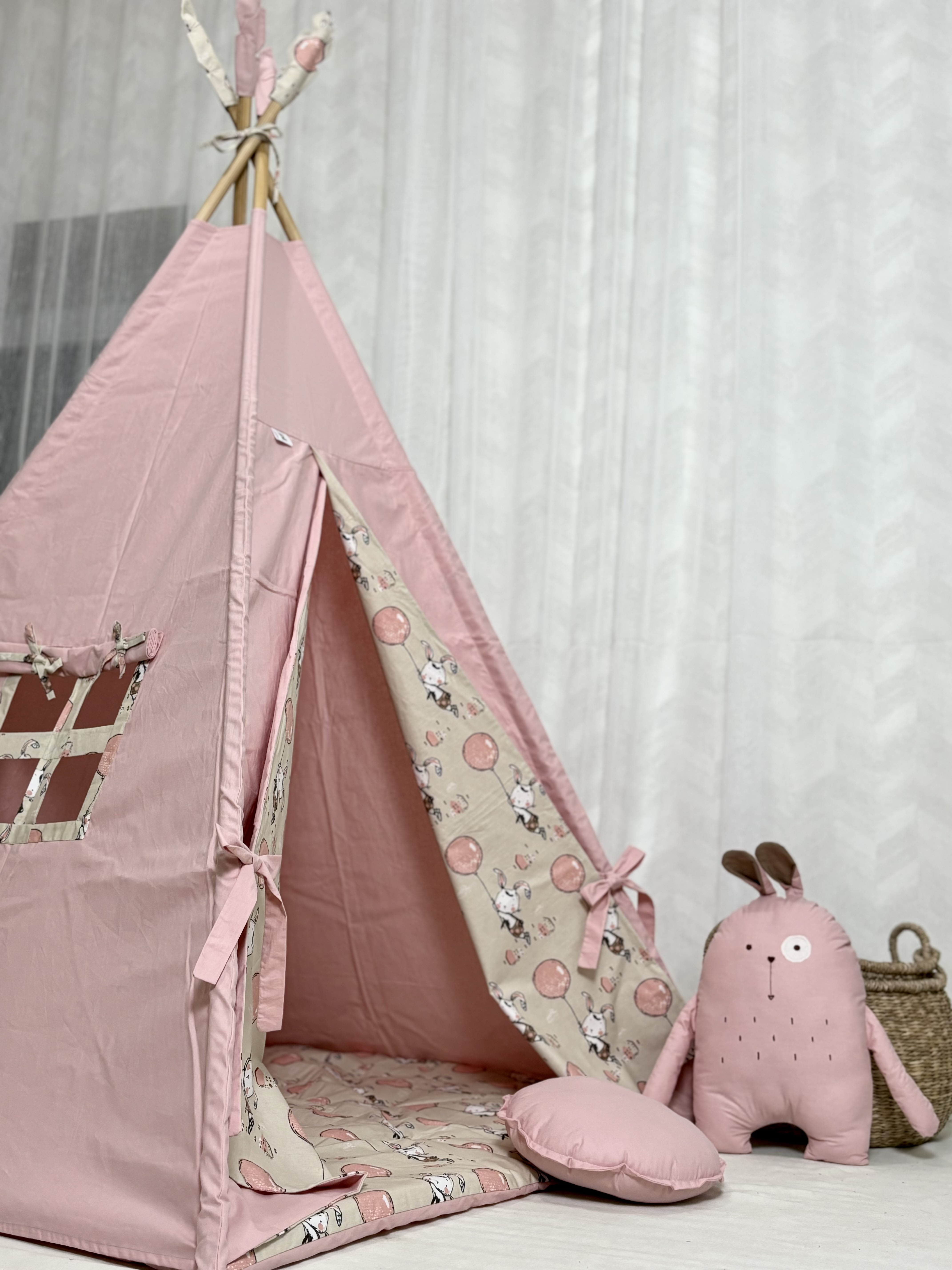 Pink tent with bunny